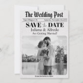 新聞でユニークな写真を節約！ 結婚式の日付を保存しよう セーブザデート (正面)