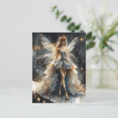 新聞で作ったファッションショーのドレスを着た妖精 ポストカード (スタンド正面)