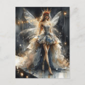 新聞で作ったファッションショーのドレスを着た妖精 ポストカード (正面)