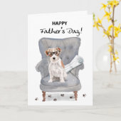 新聞との父最高の日パパおもしろい犬 カード (黄色い花)