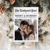 新聞とユニーク写真メリーの結婚したクリスマス シーズンカード
