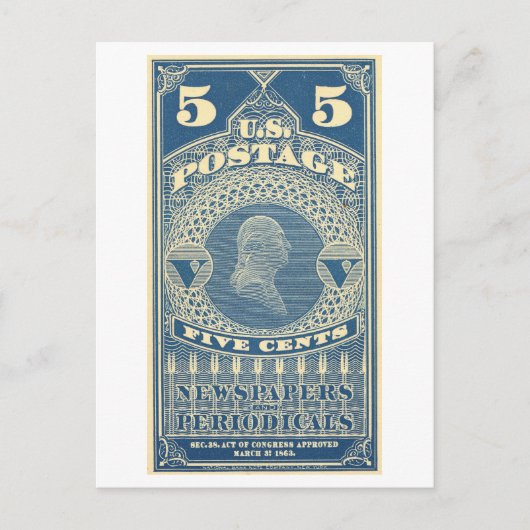 新聞と定期刊行物のための米国郵便切手 ポストカード (正面)