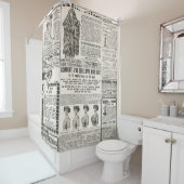 新聞のアンティーク広告 シャワーカーテン (インサイチュ)