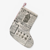 新聞のアンティーク広告 スモールクリスマスストッキング (正面 (吊り時))