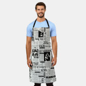 新聞のイラストレーションフロントページアートワークwa エプロン (着用した状態)