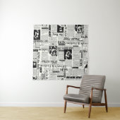 新聞のイラストレーションフロントページアートワークwa タペストリー (インサイチュ)