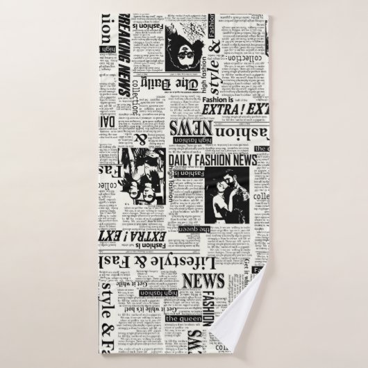 新聞のイラストレーションフロントページアートワークwa バスタオル (バスタオル)