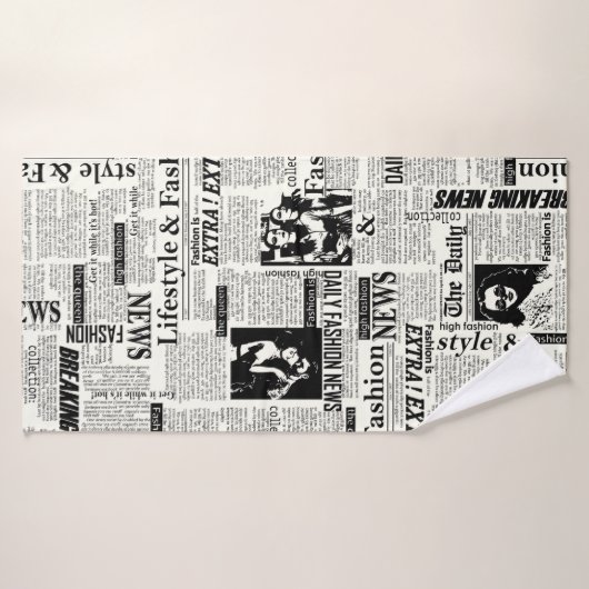 新聞のイラストレーションフロントページアートワークwa バスタオル (バスタオル)