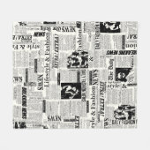 新聞のイラストレーションフロントページアートワークwa フリースブランケット (正面(横))