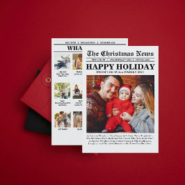 新聞のクリスマスコラージュ・フォトレビュー シーズンカード