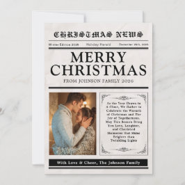 新聞のクリスマス家族写真楽しいワードサーチ シーズンカード