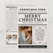 新聞のクリスマス家族写真楽しいワードサーチ シーズンカード (正面/裏面)