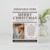 新聞のクリスマス家族写真楽しいワードサーチ シーズンカード (スタンド正面)