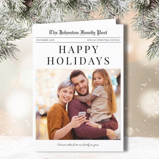 新聞のクリスマス ホリデー カード（写真付き） シーズンカード