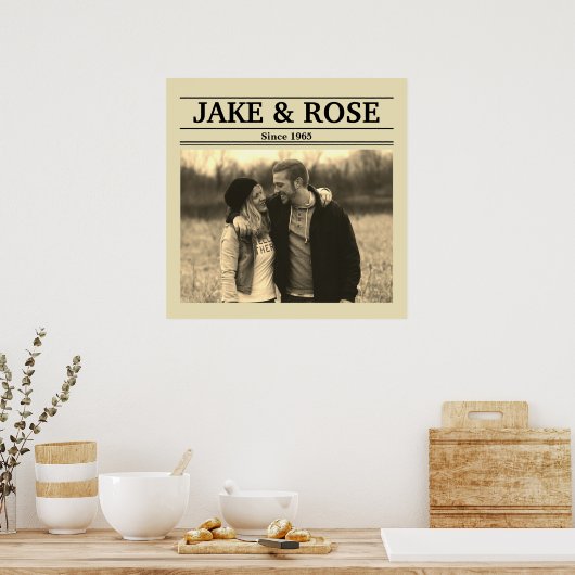 新聞のスタイル(写真と文字のパーソナライズ) ポスター (キッチン)