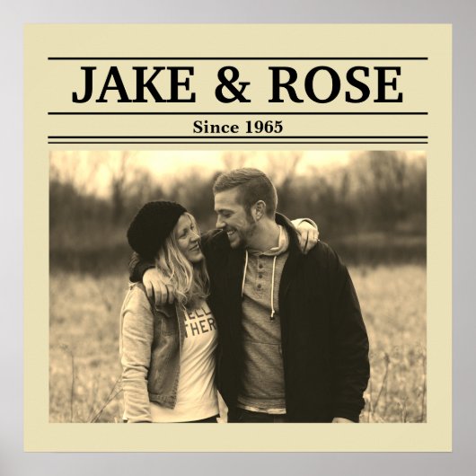 新聞のスタイル(写真と文字のパーソナライズ) ポスター (正面)