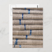 新聞のスタック現在のイベントのアート ポストカード (正面/裏面)