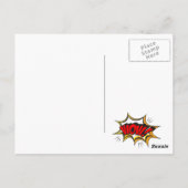 新聞のスーパーヒーロー誕生日パーティーの写真 ポストカード (裏面)