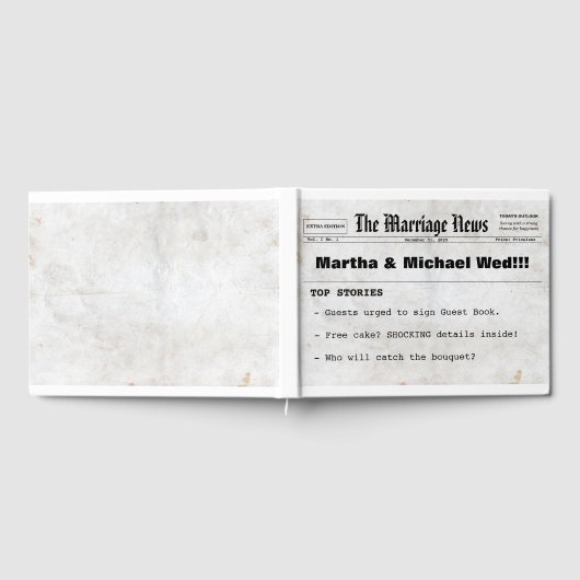 新聞のテーマ結婚のゲストブック ゲストブック (全面)
