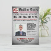 新聞のフロントページ 誕生日パーティーの招待状 招待状 (スタンド正面)