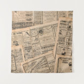 新聞のページとアンティーク広告の。ヴィンテージ タペストリー (正面)