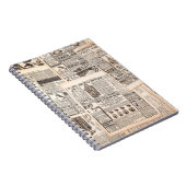 新聞のページとアンティーク広告の。女性 ノートブック (右側)