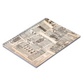 新聞のページとアンティーク広告の。女性 ノートブック (左側)