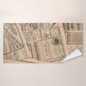 新聞のページにアンティーク広告のページ。ヴィンテージ  バスタオル (バスタオル)