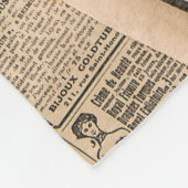 新聞のページにアンティーク広告のページ。ヴィンテージ  フリースブランケット (角)