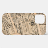 新聞のページにアンティーク広告のページ。ヴィンテージ Case-Mate iPhoneケース (裏面 (横))