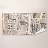 新聞のページにアンティーク広告のページ。女性の  バスタオル (バスタオル)