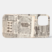 新聞のページにアンティーク広告のページ。女性の  Case-Mate iPhoneケース (裏面 (横))