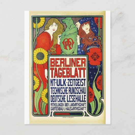 新聞のポスターBerliner Tageblatt, 1899 ポストカード (正面)