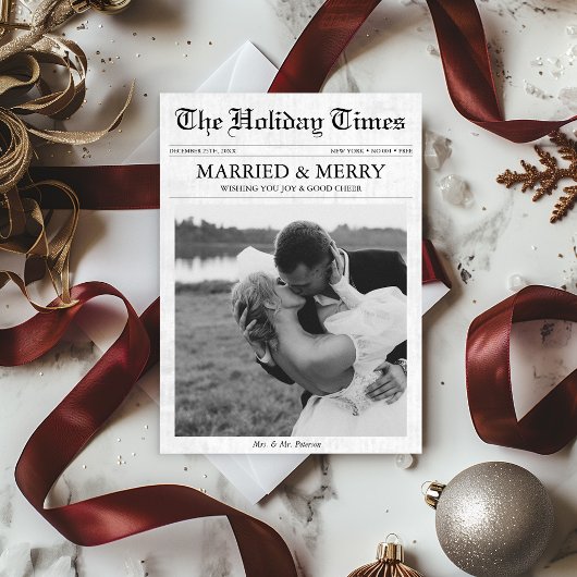 新聞のメリークリスマス結婚したと新着写真 シーズンカード