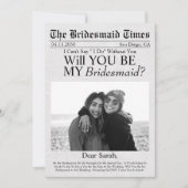 新聞のユニークカスタム写真の花嫁の提案 招待状 (正面)