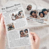 新聞のユニーククリスマス写真コラージュ オールインワン招待状
