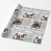 新聞のユニーククリスマス写真コラージュ ラッピングペーパー (アンロールド)