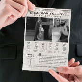 新聞のユニーク結婚式招待状写真のタイムライン 招待状