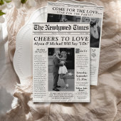 新聞のユニーク結婚式招待状写真のタイムライン 招待状