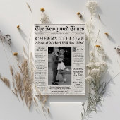 新聞のユニーク結婚式招待状写真のタイムライン 招待状