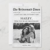 新聞のユニーク花嫁介添人の提案写真 招待状 (正面)