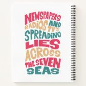 新聞のラジオやテレビの広がりが広がっている ノートブック (裏面)