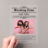 新聞の写真メイド・オブ・オーナー（花嫁付き添い人）または花嫁 アクリル招待状 (インサイチュ (ポータブル))