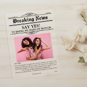 新聞の写真メイド・オブ・オーナー（花嫁付き添い人）または花嫁 アクリル招待状