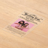 新聞の写真 伴娘または花嫁の介添え人 アクリル招待状 (レイダウン)