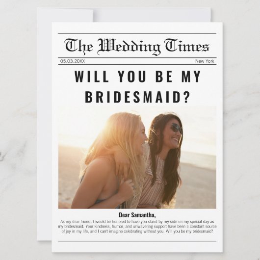新聞の写真Bridesmaid提案情報 カード (正面)