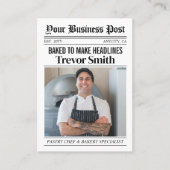 新聞の名刺、パティシシェフ&ベイカー コーリングカード (正面)