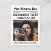 新聞の名刺、プロフェッショナル写真家 コーリングカード (正面)
