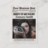 新聞の名刺、プロフェッショナル写真家 コーリングカード (正面)