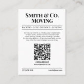 新聞の名刺、梱包および移動サービス コーリングカード (裏面)